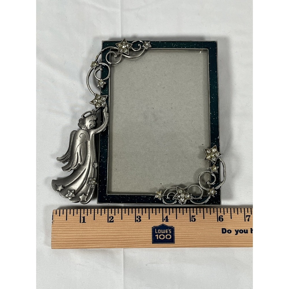 Angelic Pewter & Crystal Stars Frame With‎ Acrylic Edge Holds 4X6" Photo